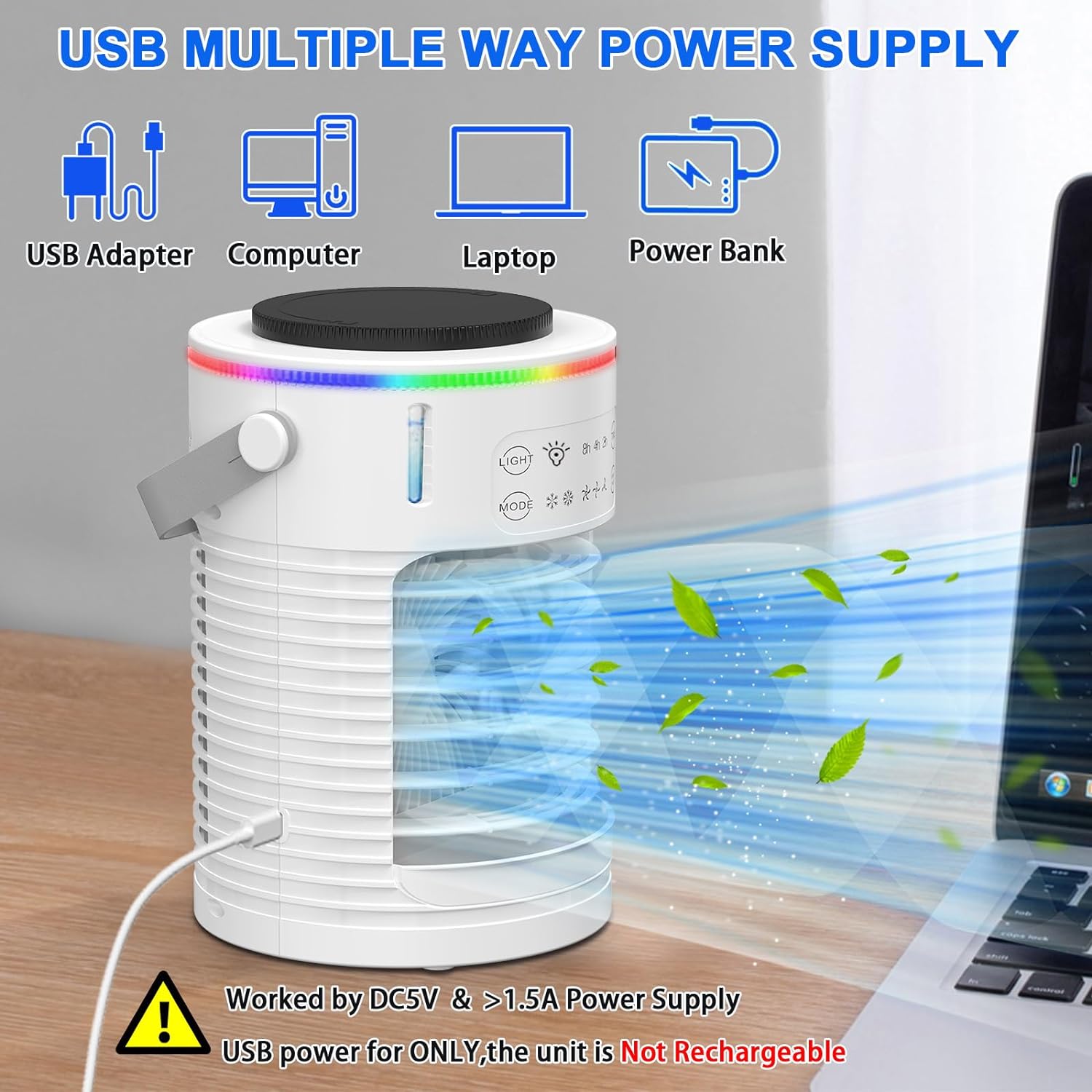 ❄️3D Ice-Cool Tech Portable AC🔥 3-Speed Desk Fan + 7-Color Mood Light✨ Car/Camping Mini Air Cooler with Mist & Timer | TikTok Viral Summer Must-Have ❄️3D Ice-Cool Tech Portable AC🔥 3-Speed Desk Fan + 7-Color Mood Light✨ Car/Camping Mini Air Cooler with Mist & Timer | TikTok Viral Summer Must-Have
